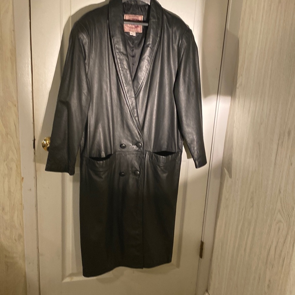 Vintage like new long Leather Coat Purchased from Wilson Leather Company